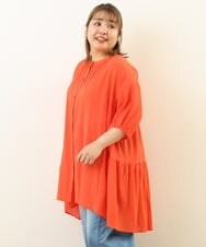 OLEHP56080 eur3(エウルキューブ) 【大きいサイズ/11号サイズあり】バックティアードコットンチュニック オレンジ(15)