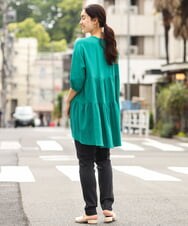 OLEHP56080 eur3(エウルキューブ) 【大きいサイズ/11号サイズあり】バックティアードコットンチュニック グリーン(35)