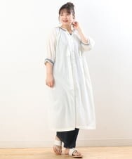 OLEHS32140 eur3(エウルキューブ) 【大きいサイズ】コットンドビー刺繍ワンピース ホワイト(90)