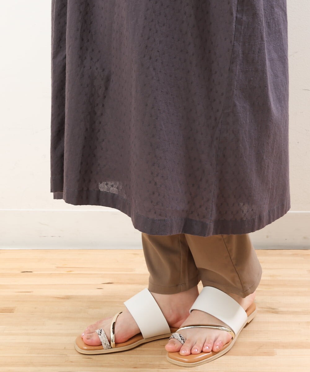 OLEHS32140 eur3(エウルキューブ) 【大きいサイズ】コットンドビー刺繍ワンピース ダークグレー(93)