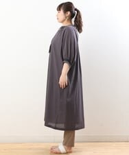 OLEHS32140 eur3(エウルキューブ) 【大きいサイズ】コットンドビー刺繍ワンピース ダークグレー(93)