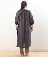 OLEHS32140 eur3(エウルキューブ) 【大きいサイズ】コットンドビー刺繍ワンピース ダークグレー(93)