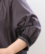 OLEHS32140 eur3(エウルキューブ) 【大きいサイズ】コットンドビー刺繍ワンピース ダークグレー(93)