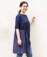 OLEHS35080 eur3(エウルキューブ) 【大きいサイズ/接触冷感】カノコイレヘムチュニック ネイビー(57)(WEB限定カラー)