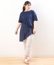 OLEHS35080 eur3(エウルキューブ) 【大きいサイズ/接触冷感】カノコイレヘムチュニック ネイビー(57)(WEB限定カラー)