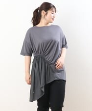 OLEHS35080 eur3(エウルキューブ) 【大きいサイズ/接触冷感】カノコイレヘムチュニック ダークグレー(93)