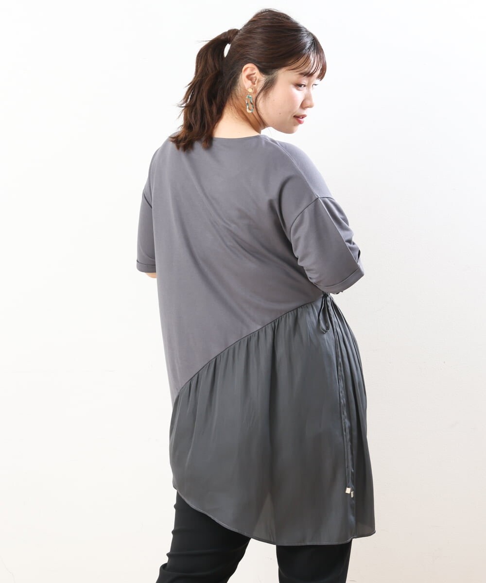 OLEHS35080 eur3(エウルキューブ) 【大きいサイズ/接触冷感】カノコイレヘムチュニック ダークグレー(93)