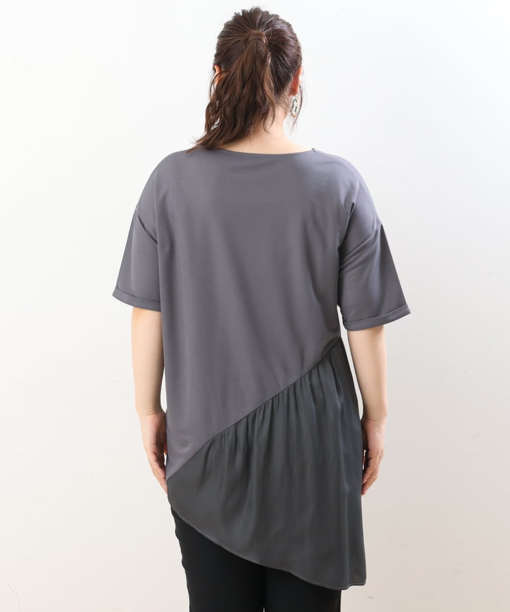 OLEHS35080 eur3(エウルキューブ) 【大きいサイズ/接触冷感】カノコイレヘムチュニック ダークグレー(93)