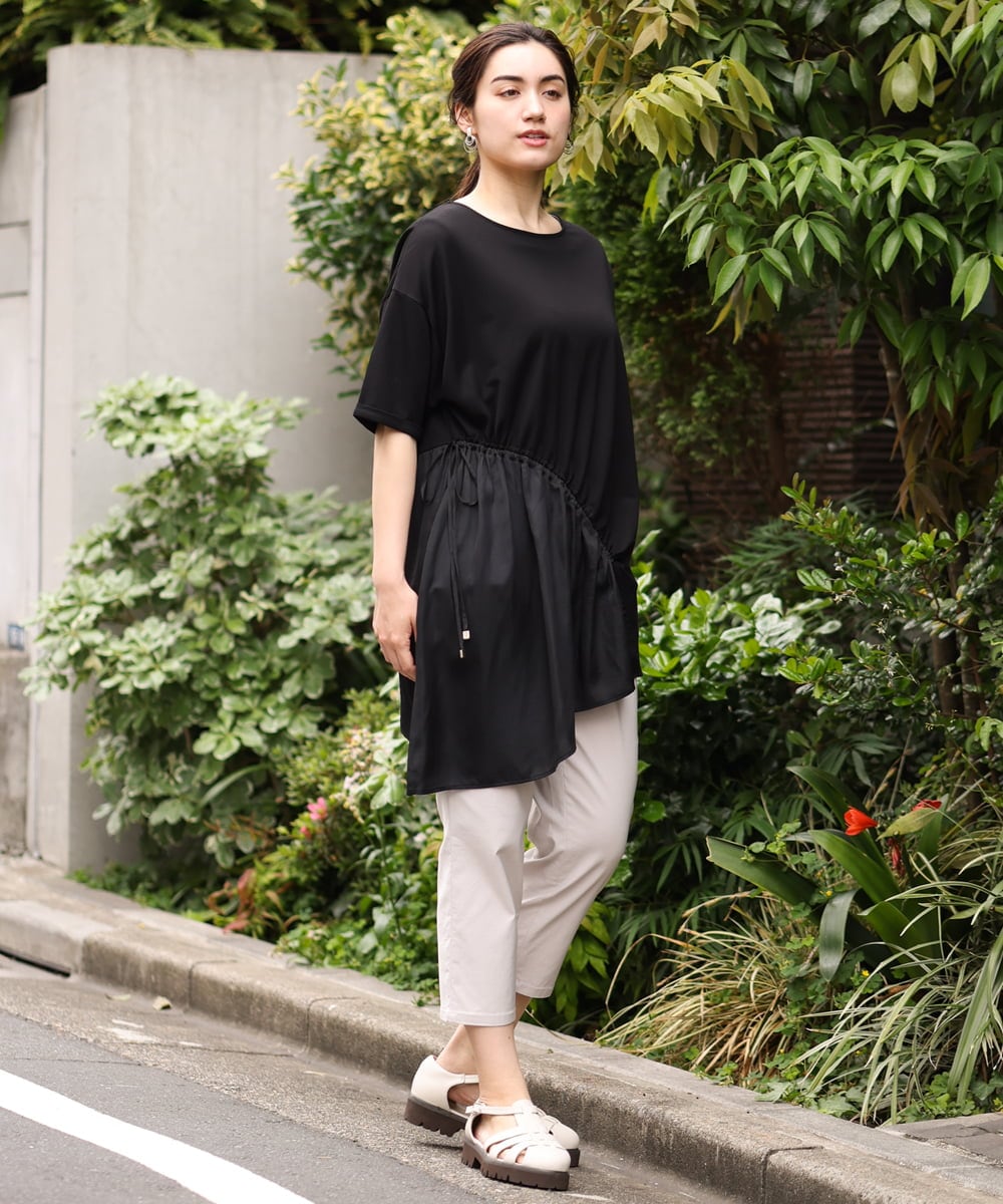 OLEHS35080 eur3(エウルキューブ) 【大きいサイズ/接触冷感】カノコイレヘムチュニック ブラック(94)