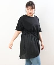 OLEHS35080 eur3(エウルキューブ) 【大きいサイズ/接触冷感】カノコイレヘムチュニック ブラック(94)