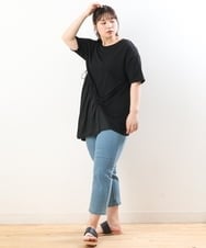 OLEHS35080 eur3(エウルキューブ) 【大きいサイズ/接触冷感】カノコイレヘムチュニック ブラック(94)