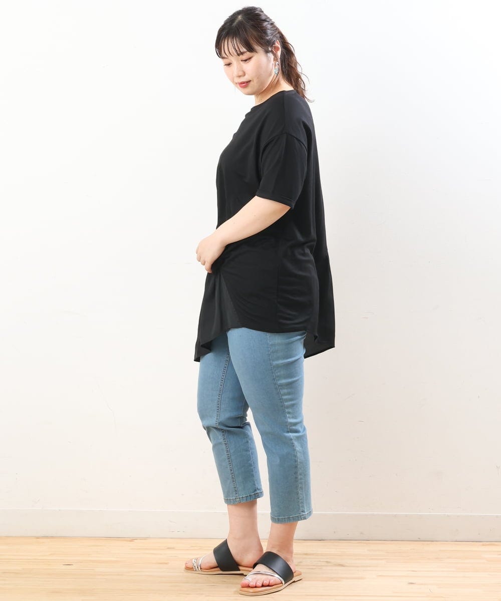 OLEHS35080 eur3(エウルキューブ) 【大きいサイズ/接触冷感】カノコイレヘムチュニック ブラック(94)