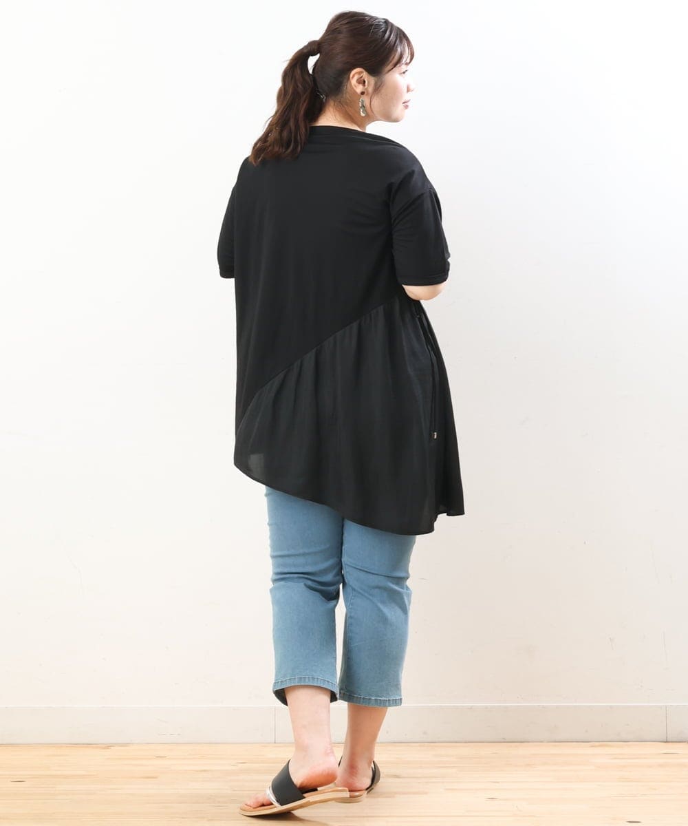 OLEHS35080 eur3(エウルキューブ) 【大きいサイズ/接触冷感】カノコイレヘムチュニック ブラック(94)