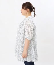 OLEHS45080 eur3(エウルキューブ) 【大きいサイズ】ドットプリーツチュニック ホワイト(90)