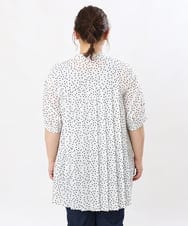 OLEHS45080 eur3(エウルキューブ) 【大きいサイズ】ドットプリーツチュニック ホワイト(90)
