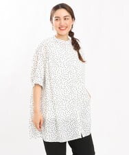 OLEHS45080 eur3(エウルキューブ) 【大きいサイズ】ドットプリーツチュニック ホワイト(90)