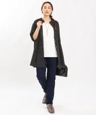 OLEHS45080 eur3(エウルキューブ) 【大きいサイズ】ドットプリーツチュニック ブラック(94)