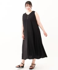 OLEHV30149 eur3(エウルキューブ) 【大きいサイズ】ノースリーブロングワンピース ブラック(94)
