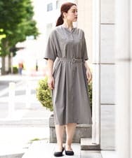 OLEHV31149 eur3(エウルキューブ) 【大きいサイズ】バックプリーツワンピース カーキ(36)