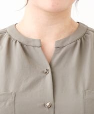 OLEHV31149 eur3(エウルキューブ) 【大きいサイズ】バックプリーツワンピース カーキ(36)
