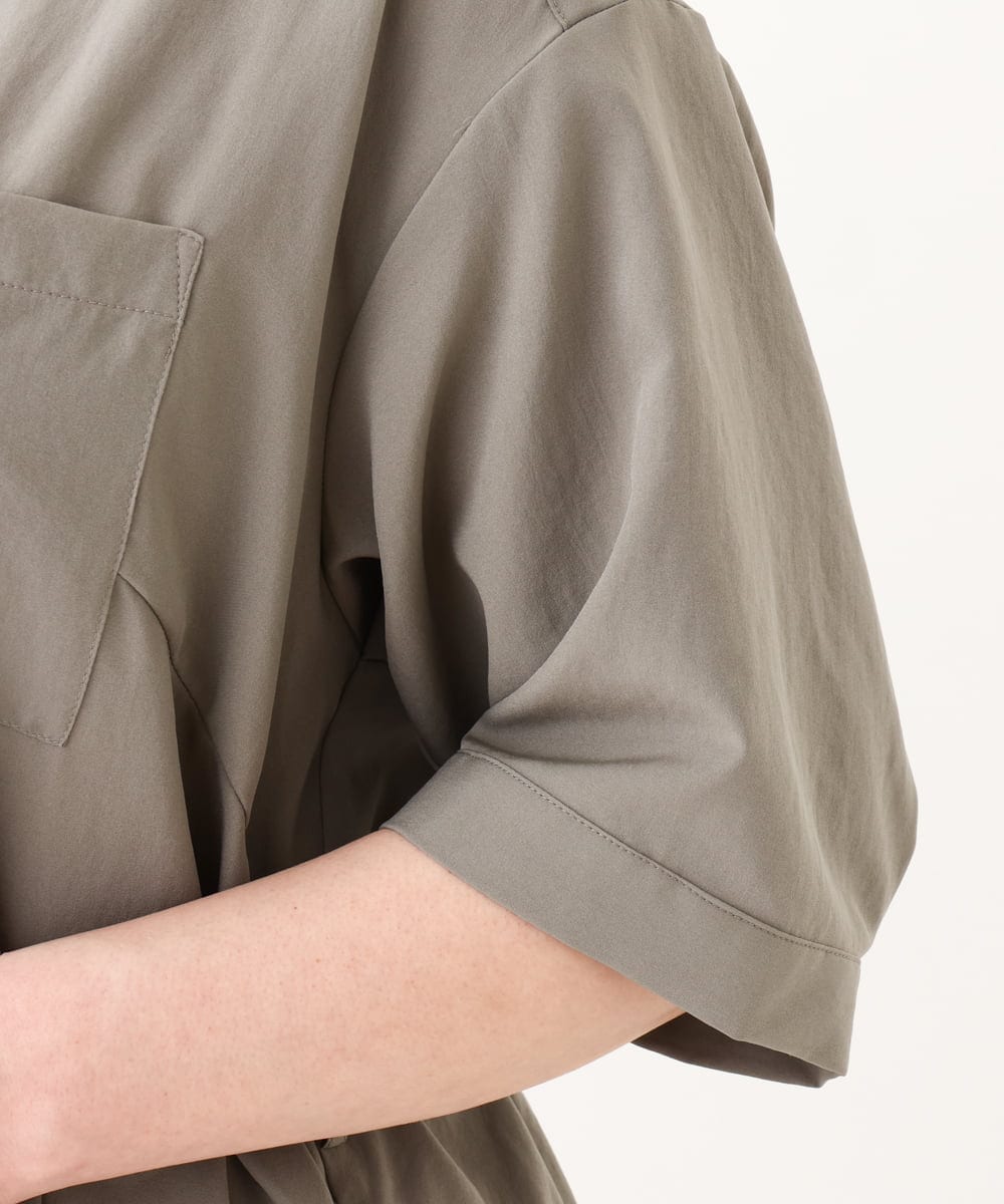 OLEHV31149 eur3(エウルキューブ) 【大きいサイズ】バックプリーツワンピース カーキ(36)