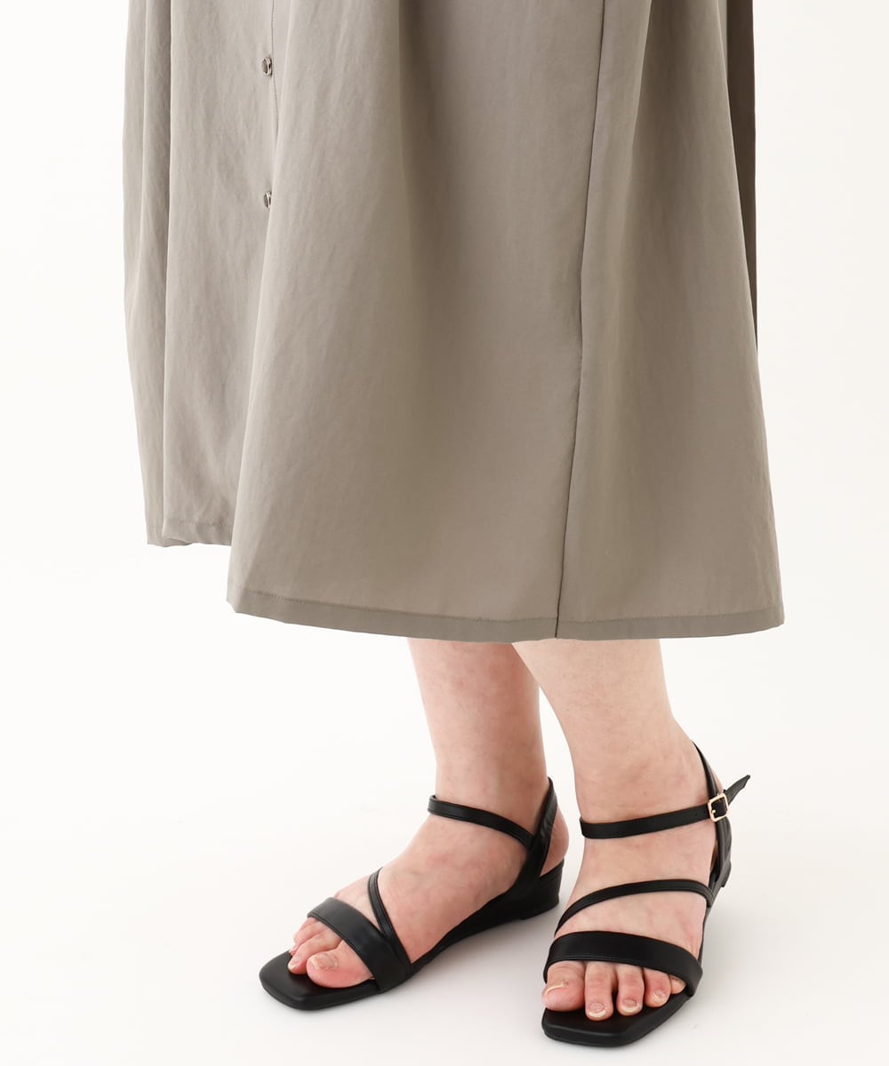 OLEHV31149 eur3(エウルキューブ) 【大きいサイズ】バックプリーツワンピース カーキ(36)