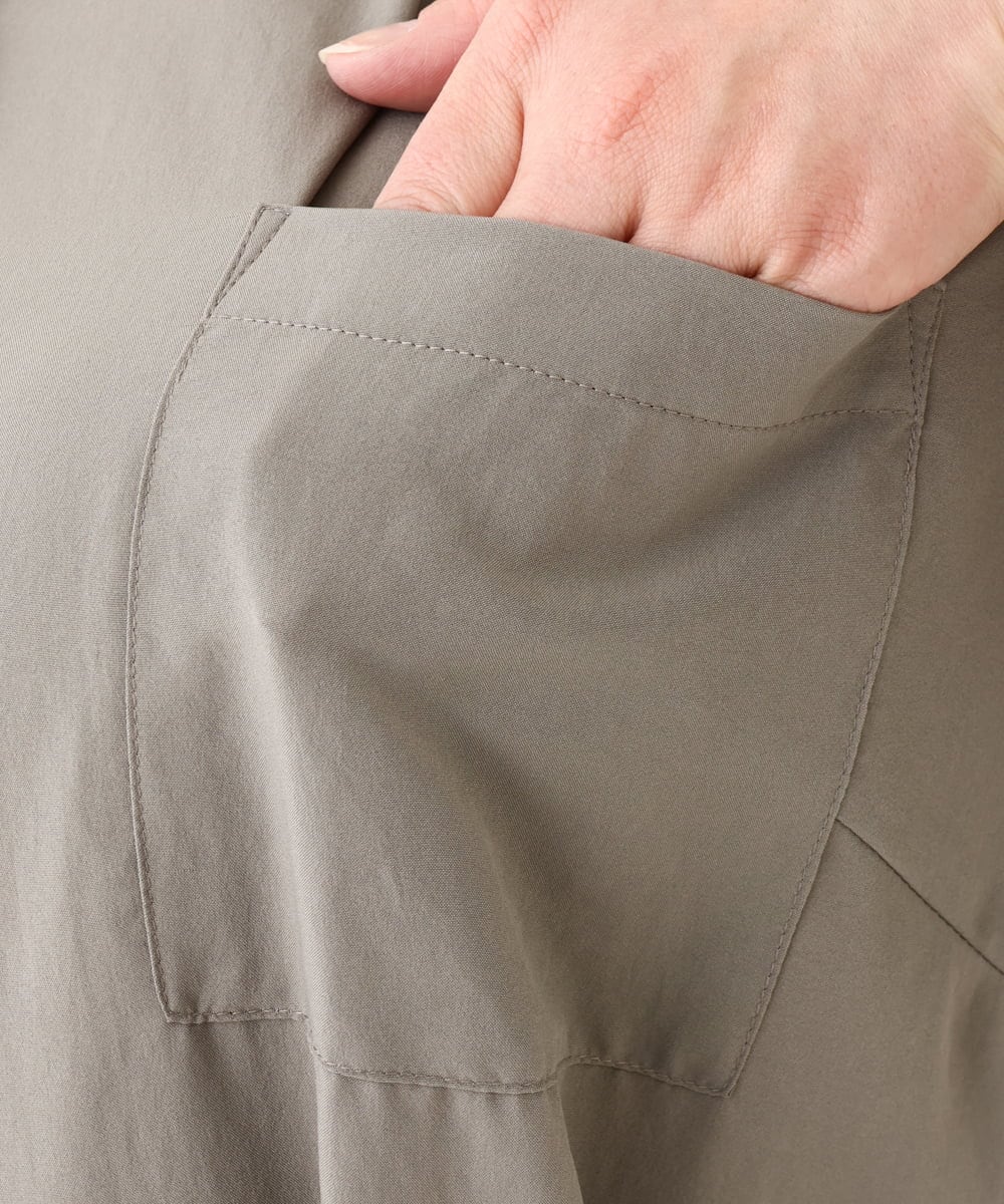 OLEHV31149 eur3(エウルキューブ) 【大きいサイズ】バックプリーツワンピース カーキ(36)