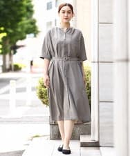 OLEHV31149 eur3(エウルキューブ) 【大きいサイズ】バックプリーツワンピース カーキ(36)