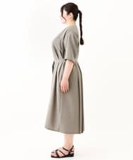 OLEHV31149 eur3(エウルキューブ) 【大きいサイズ】バックプリーツワンピース カーキ(36)