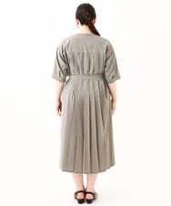 OLEHV31149 eur3(エウルキューブ) 【大きいサイズ】バックプリーツワンピース カーキ(36)