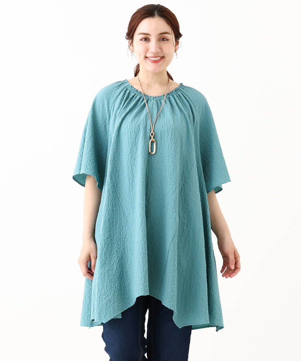 OLEHV32099 eur3(エウルキューブ) 【大きいサイズ】イレヘムチュニック ライトグリーン(30)