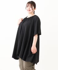 OLEHV32099 eur3(エウルキューブ) 【大きいサイズ】イレヘムチュニック ブラック(94)