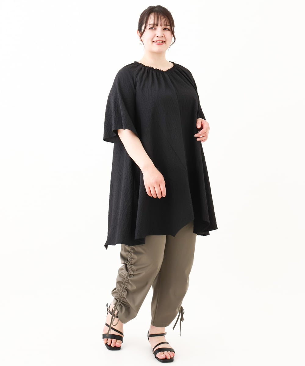 OLEHV32099 eur3(エウルキューブ) 【大きいサイズ】イレヘムチュニック ブラック(94)