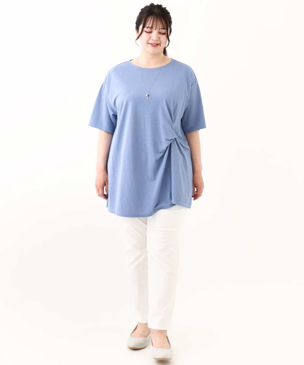 OLEHV33089 eur3(エウルキューブ) 【大きいサイズ/接触冷感】カノコチュニック ライトブルー(50)