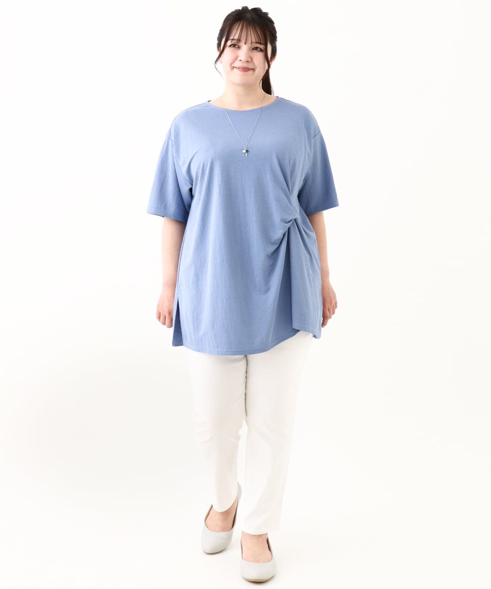 OLEHV33089 eur3(エウルキューブ) 【大きいサイズ/接触冷感】カノコチュニック ライトブルー(50)