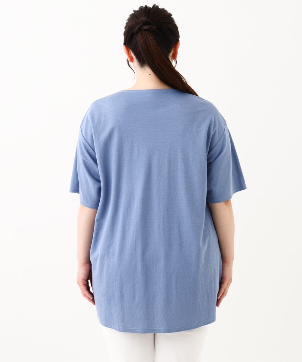 OLEHV33089 eur3(エウルキューブ) 【大きいサイズ/接触冷感】カノコチュニック ライトブルー(50)