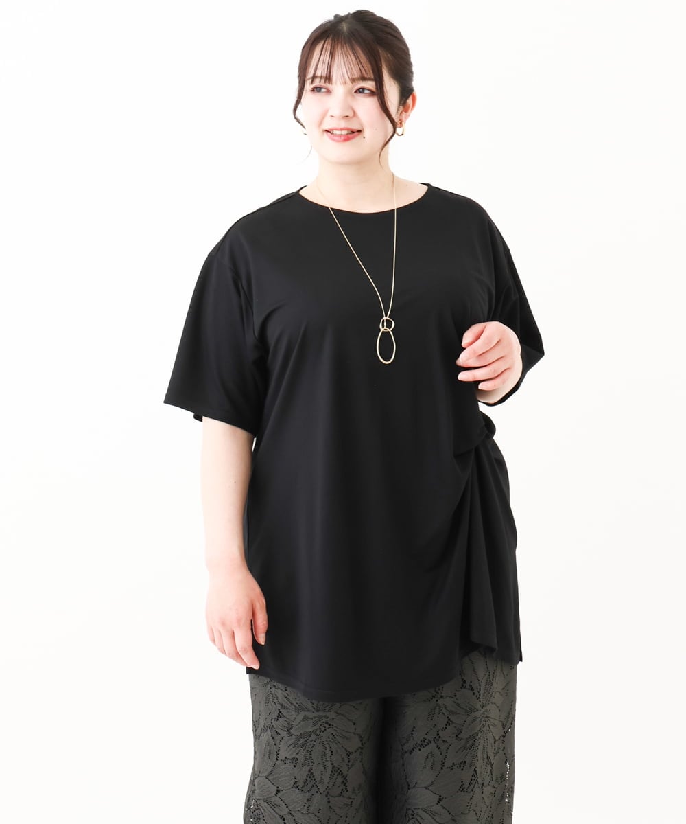 OLEHV33089 eur3(エウルキューブ) 【大きいサイズ/接触冷感】カノコチュニック ブラック(94)