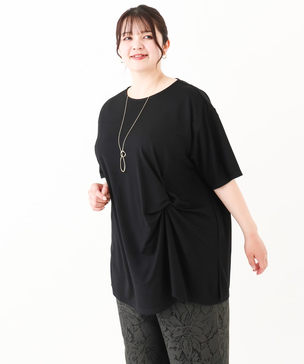 OLEHV33089 eur3(エウルキューブ) 【大きいサイズ/接触冷感】カノコチュニック ブラック(94)