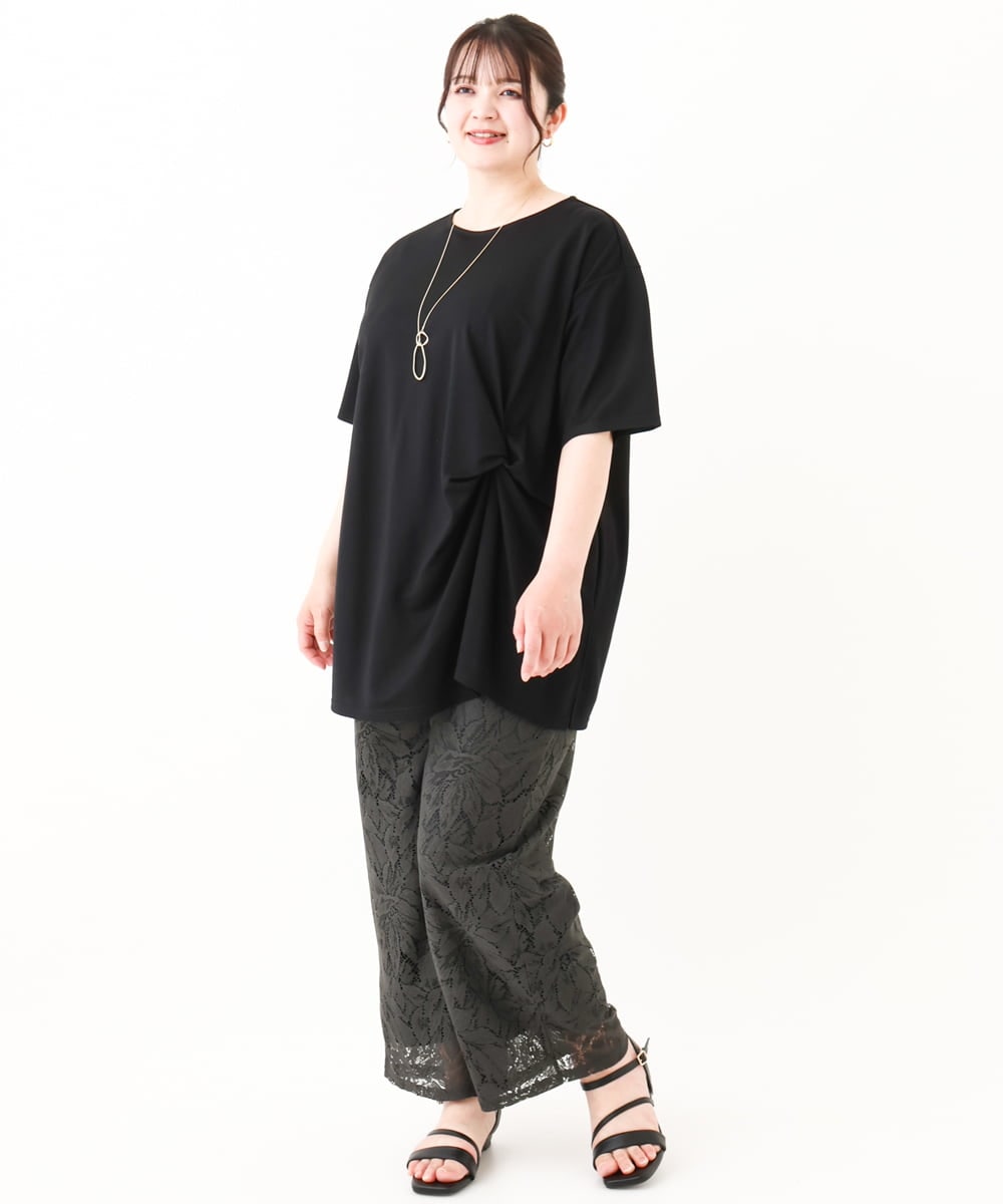 OLEHV33089 eur3(エウルキューブ) 【大きいサイズ/接触冷感】カノコチュニック ブラック(94)