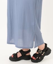 OLEIA32099 eur3(エウルキューブ) 【WEB先行販売】【大きいサイズ/接触冷感】カノコサイドスリットワンピース ブルー(55)