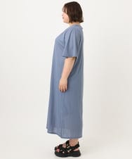 OLEIA32099 eur3(エウルキューブ) 【WEB先行販売】【大きいサイズ/接触冷感】カノコサイドスリットワンピース ブルー(55)