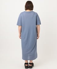 OLEIA32099 eur3(エウルキューブ) 【WEB先行販売】【大きいサイズ/接触冷感】カノコサイドスリットワンピース ブルー(55)