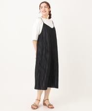 OLEIA39099 eur3(エウルキューブ) 【WEB先行販売】【大きいサイズ】プリーツキャミワンピース ブラック(94)