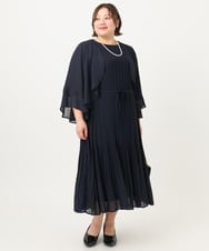 OLEIA42189 eur3(エウルキューブ) 【WEB先行販売】【大きいサイズ/11号サイズあり】プリーツワンピース ネイビー(57)