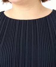 OLEIA42189 eur3(エウルキューブ) 【WEB先行販売】【大きいサイズ/11号サイズあり】プリーツワンピース ネイビー(57)