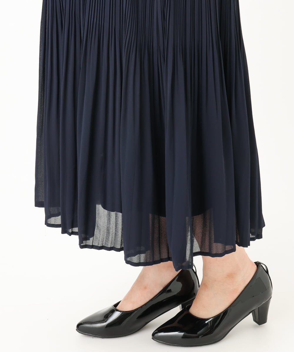 OLEIA42189 eur3(エウルキューブ) 【WEB先行販売】【大きいサイズ/11号サイズあり】プリーツワンピース ネイビー(57)