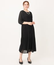 OLEIA42189 eur3(エウルキューブ) 【WEB先行販売】【大きいサイズ/11号サイズあり】プリーツワンピース ブラック(94)