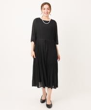 OLEIA42189 eur3(エウルキューブ) 【WEB先行販売】【大きいサイズ/11号サイズあり】プリーツワンピース ブラック(94)
