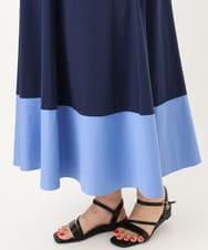 OLEIA43129 eur3(エウルキューブ) 【WEB先行販売】【大きいサイズ】バイカラーノースリーブワンピース ネイビー(57)