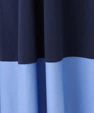 OLEIA43129 eur3(エウルキューブ) 【WEB先行販売】【大きいサイズ】バイカラーノースリーブワンピース ネイビー(57)